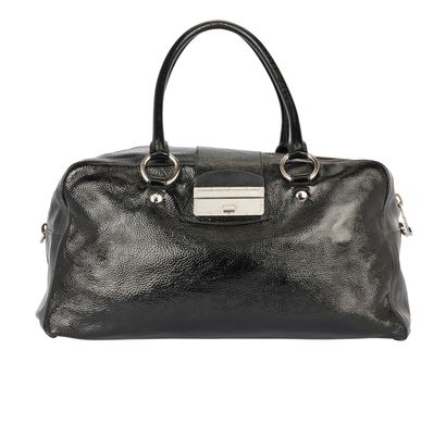 Dolce and Gabbana holdall leather black strap, front view